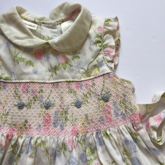 Vintage Laura Ashley Smocked Floral 4T Dress - Picture 2 of 8